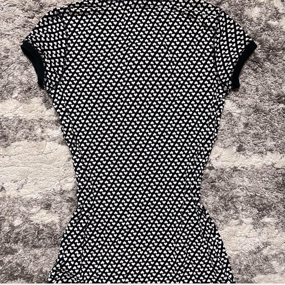 White Heart Button Up Short Sleeve Top - Picture 5 of 5